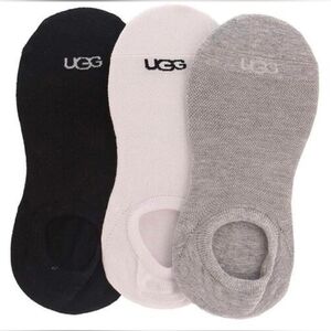 UGG Women's Stela No Show 3 Pack M/L- Black, White, Gray, New